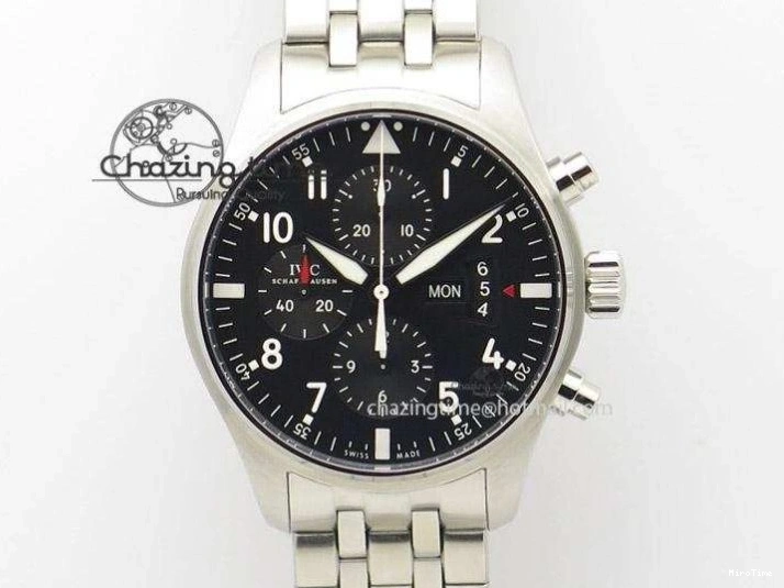 MIROTIME 0503 Big Pilot IW510301 Satin-Polished RG YLF Best Edition Black Dial On Leather Strap A Flexible 7222